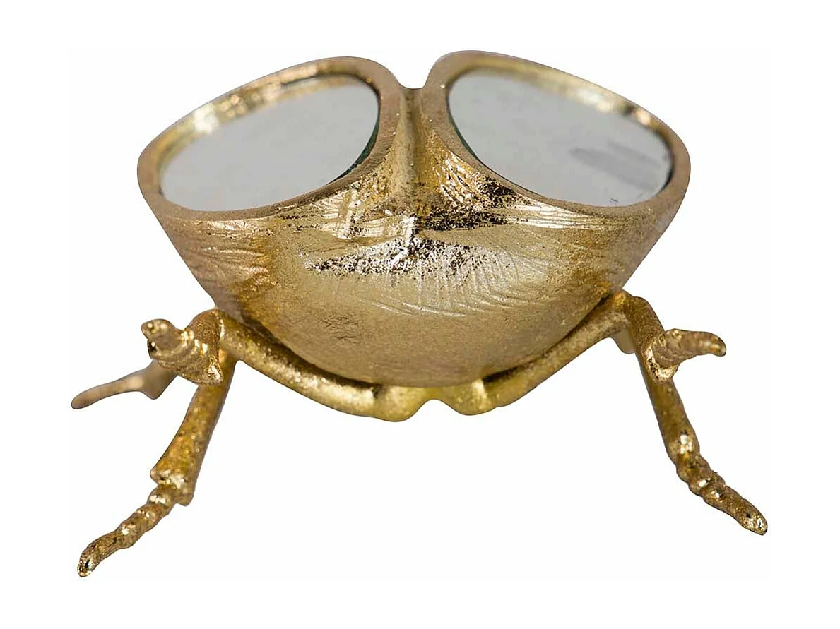 Figura Escarabajo Resina Espejo 19x12x7 Cm