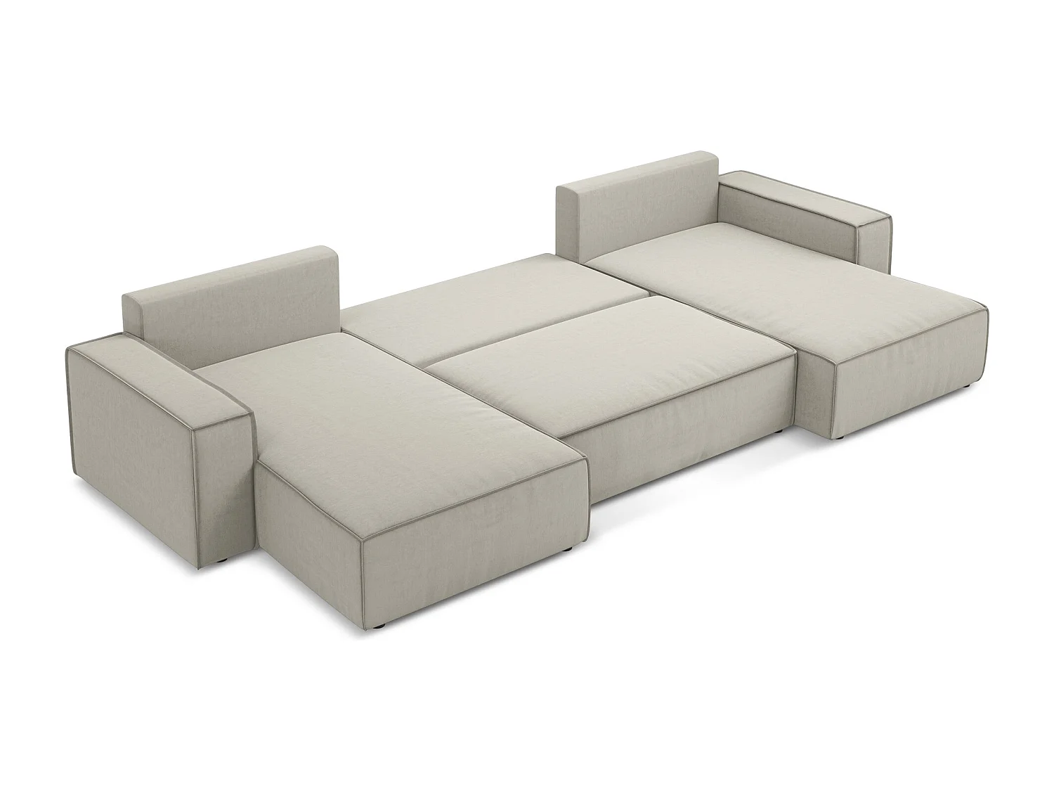 Große Wohnlandschaft - Ecke Rechts - Samt - Perle - KIMO