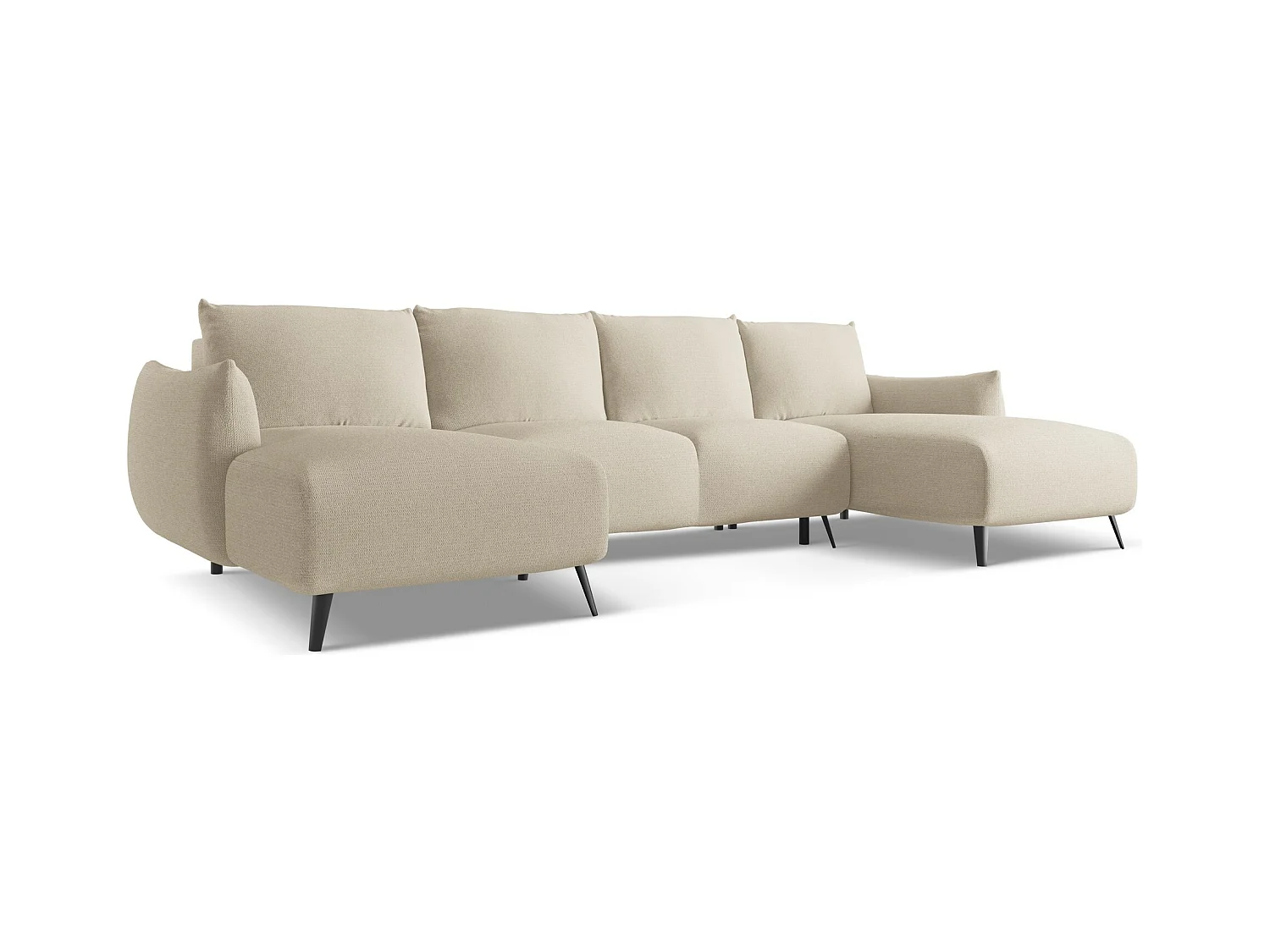 Große Wohnlandschaft - Ecke Rechts - Chenille - Dunkelbeige - MALIE