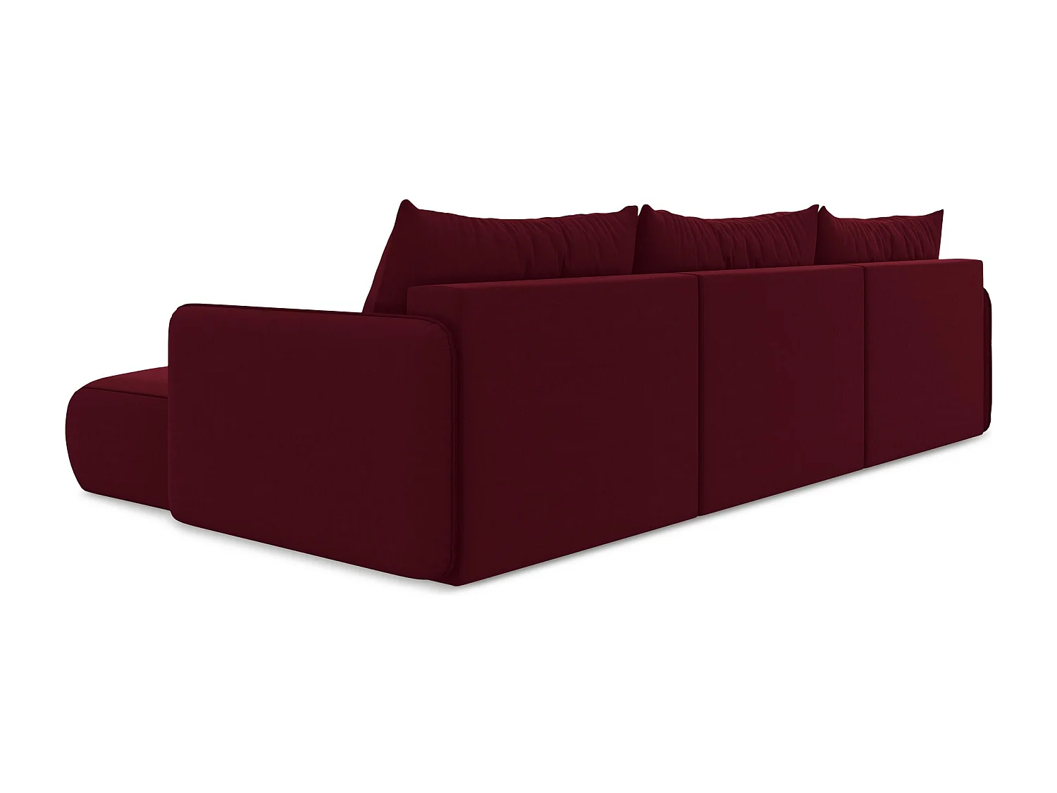 Sofa panoramiczna z funkcją spania - z tkaniny welwetowej - burgundowy - NANEA