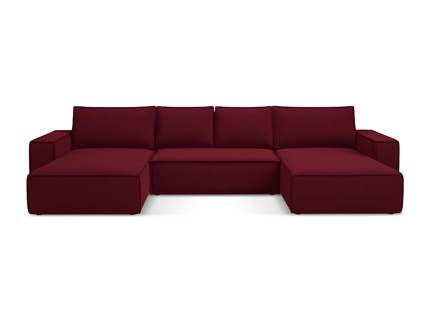 Große Wohnlandschaft - Ecke Rechts - Samt - Burgund - KIMO
