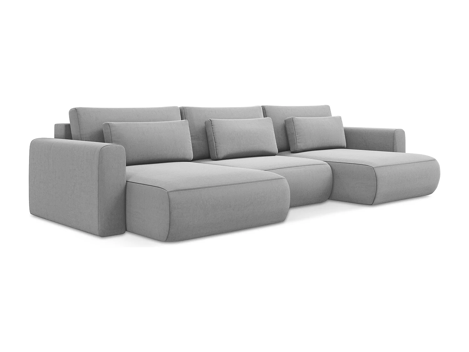 Panoramische hoekbank van grijs velours - KAPUA