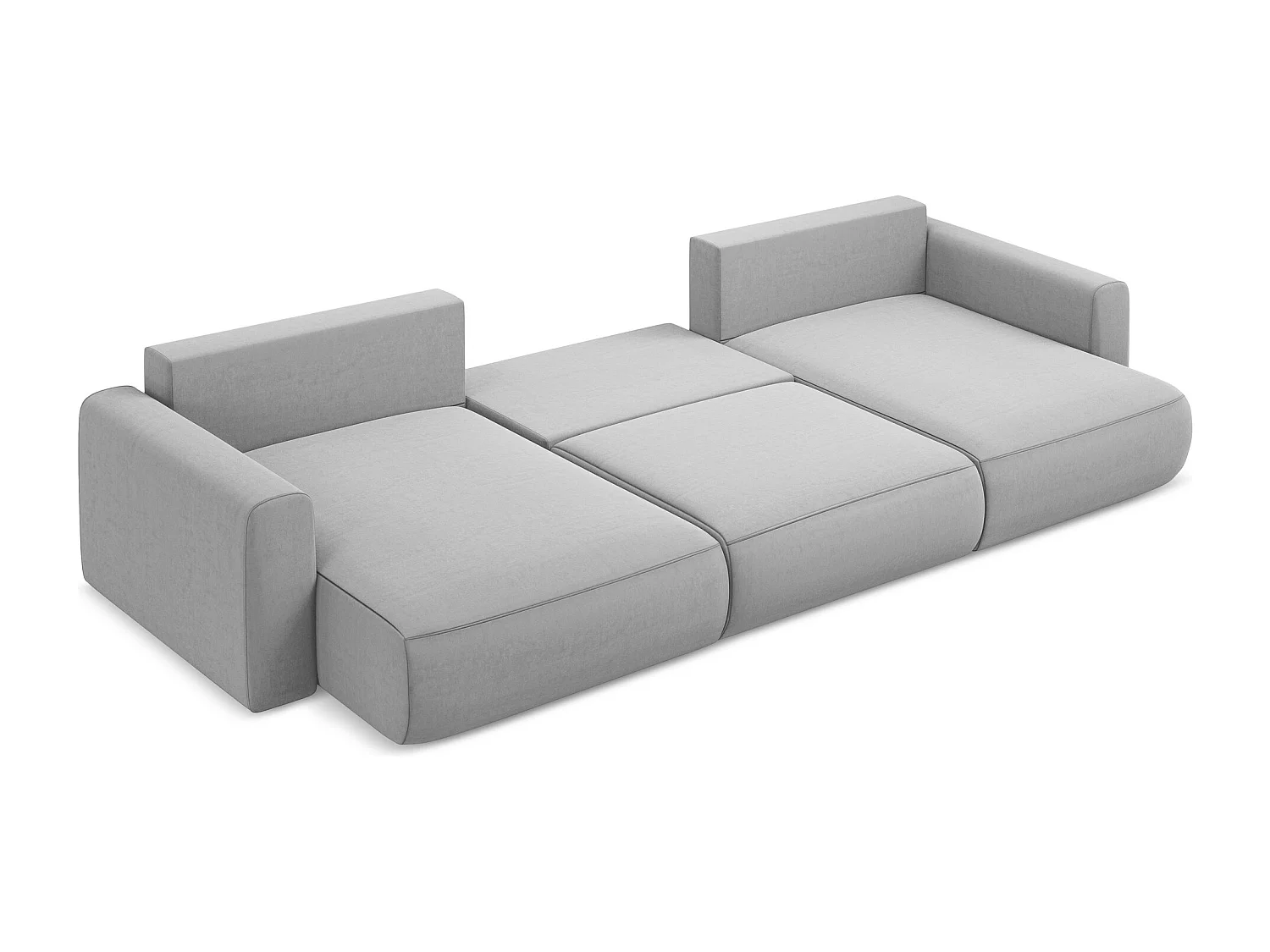 Panoramische hoekbank van grijs velours - KAPUA
