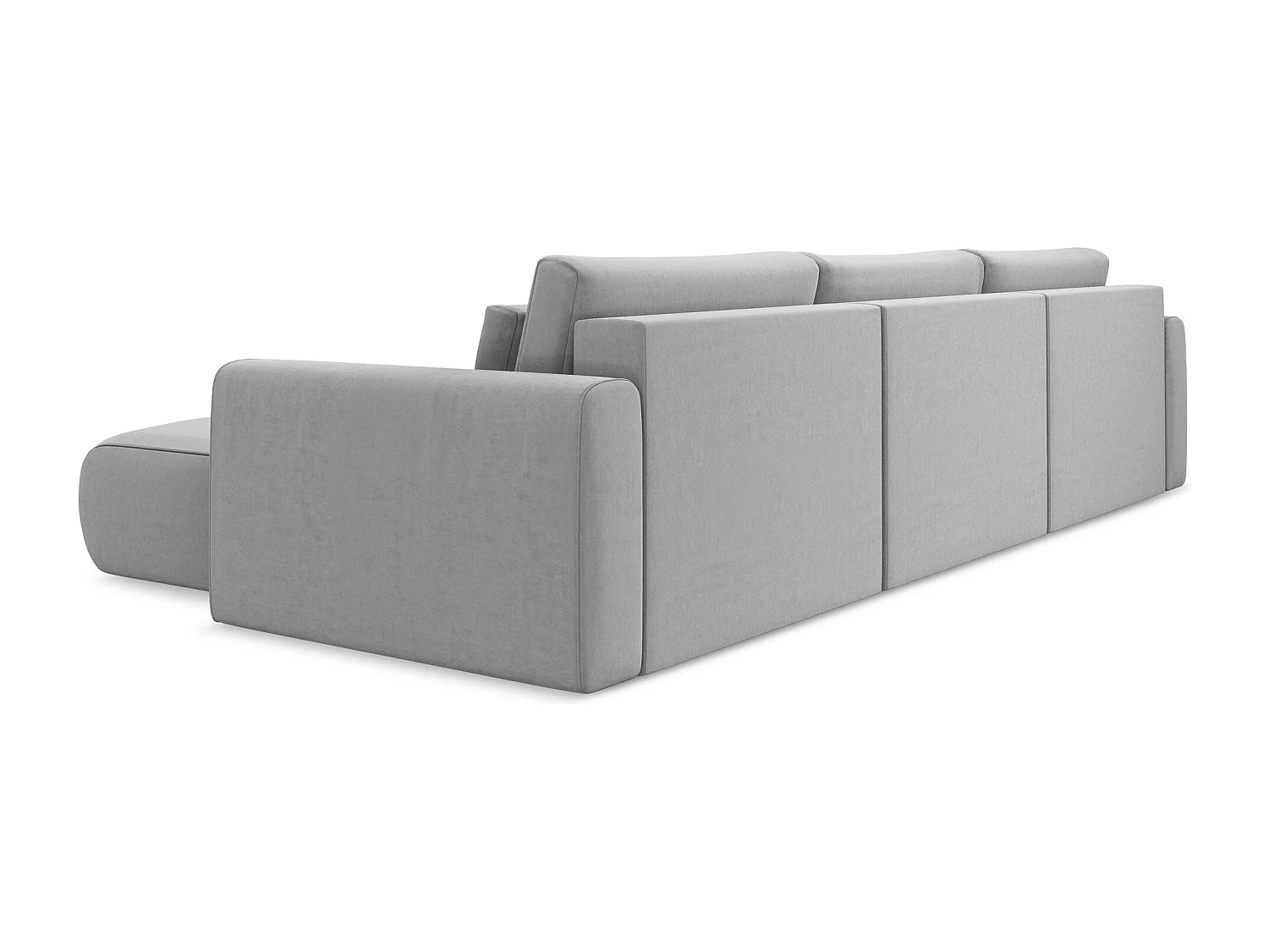 Panoramische hoekbank van grijs velours - KAPUA