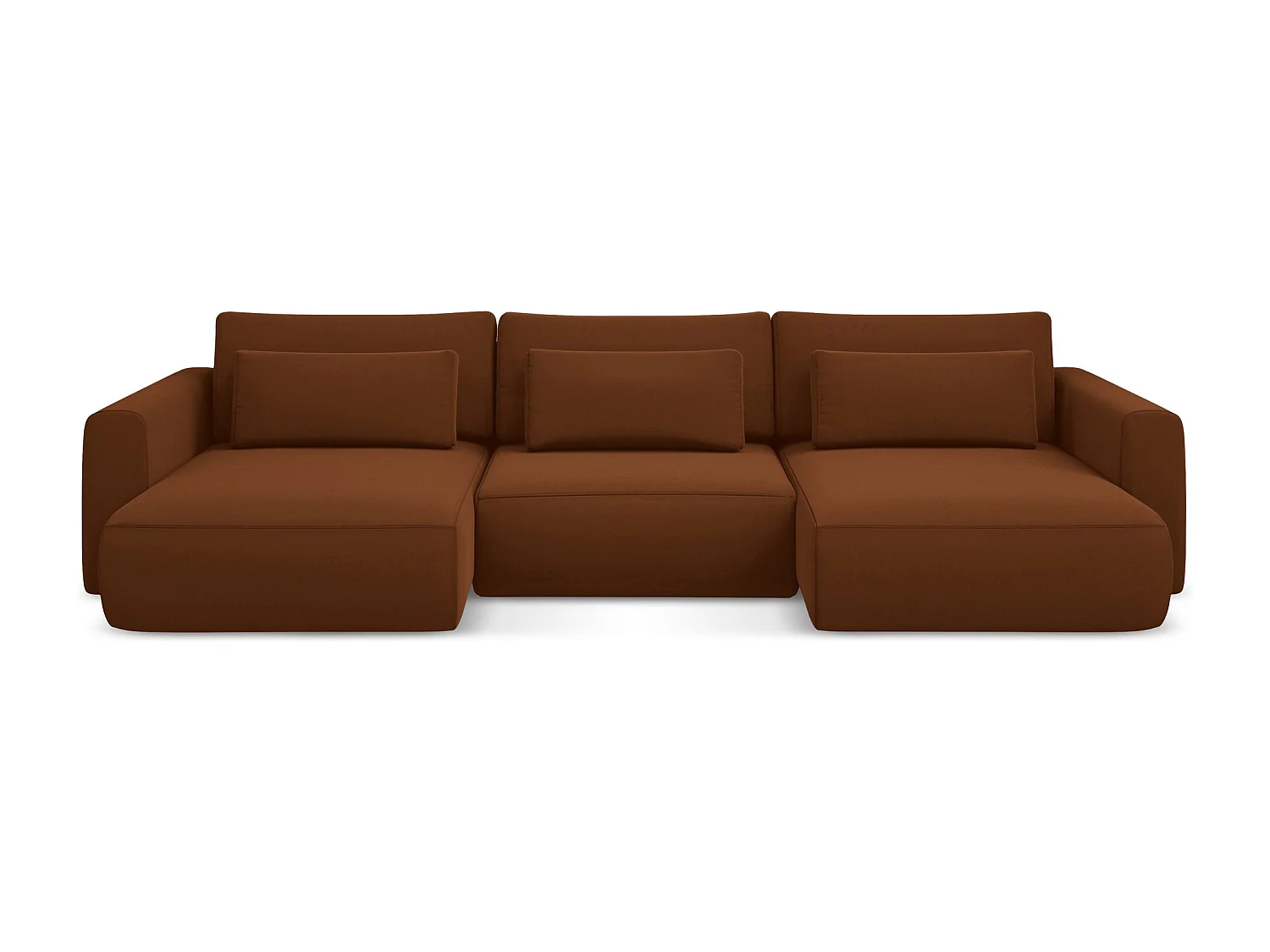 Große Wohnlandschaft - Ecke Rechts - Samt - Terrakotta - KAPUA