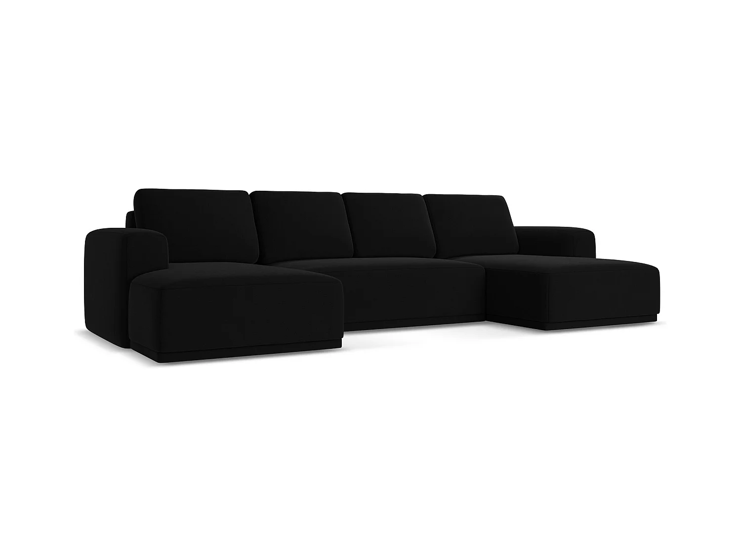 Große Wohnlandschaft - Ecke Rechts - Samt - Schwarz - KAILA