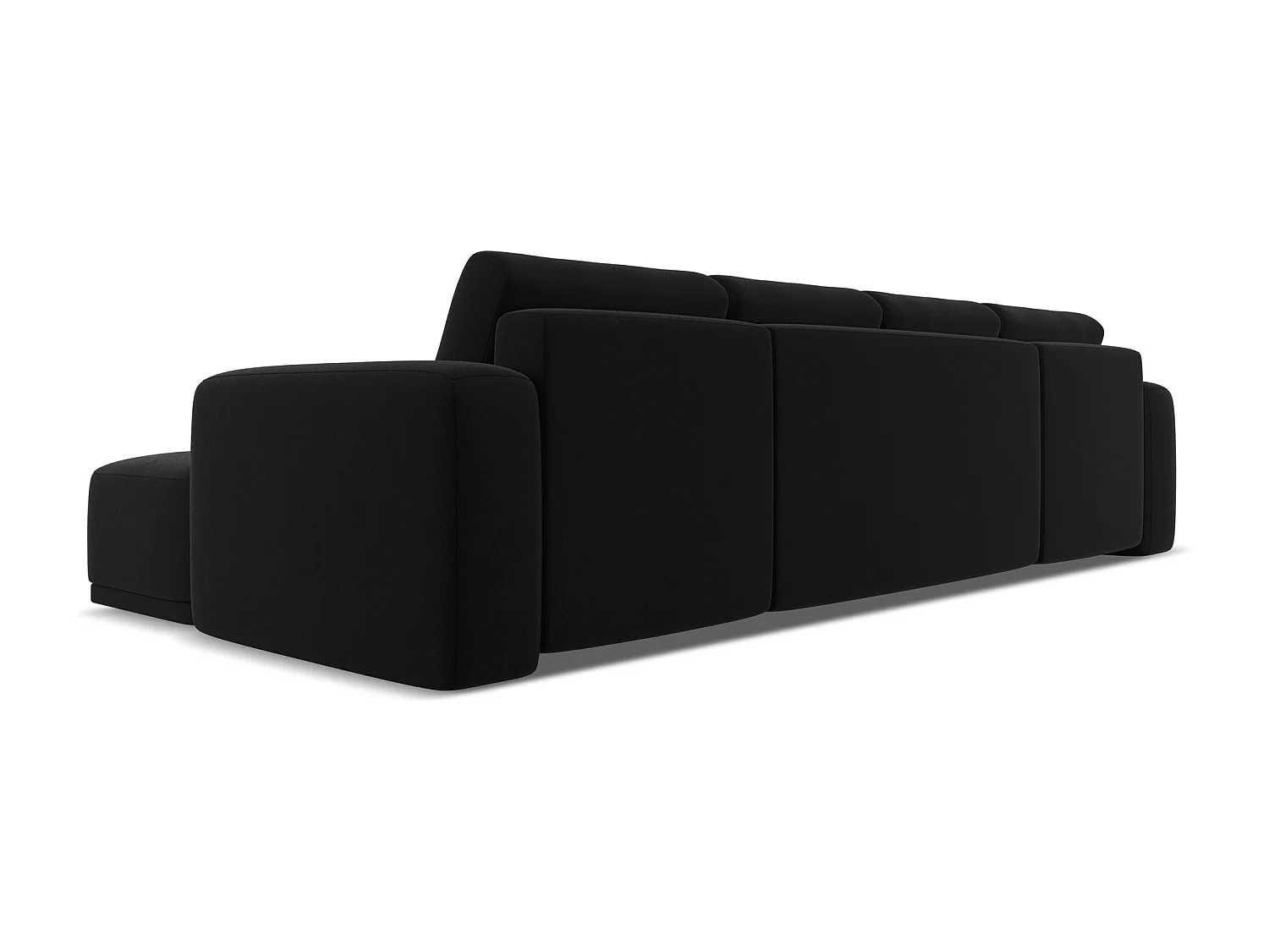 Große Wohnlandschaft - Ecke Rechts - Samt - Schwarz - KAILA