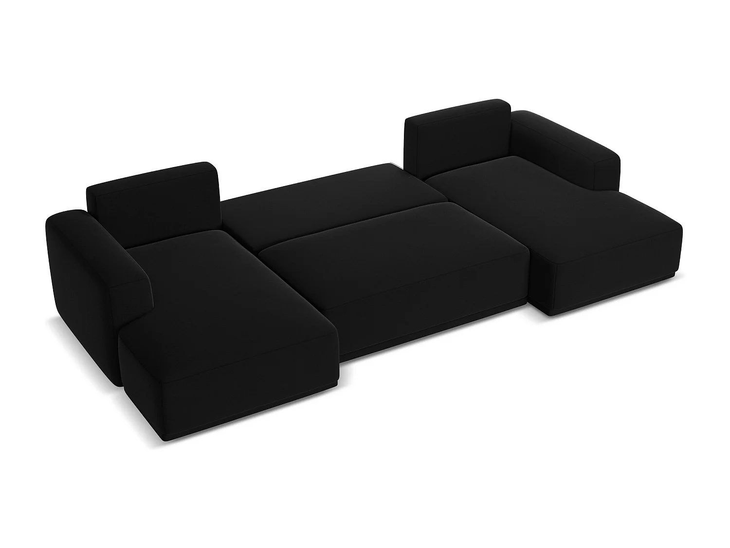 Große Wohnlandschaft - Ecke Rechts - Samt - Schwarz - KAILA