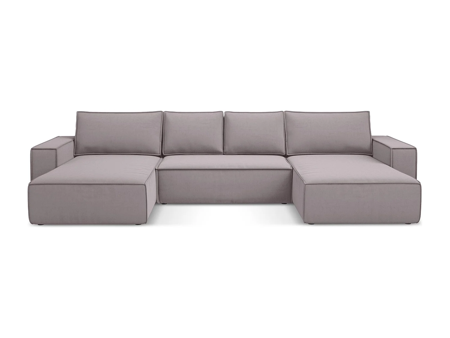 Sofa panoramiczna z funkcją spania - z tkaniny welwetowej - lawendowy - KIMO