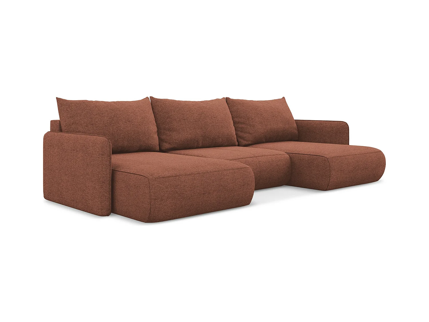 Große Wohnlandschaft - Ecke Rechts - Chenille - Gedämpftes Rosa - NANEA