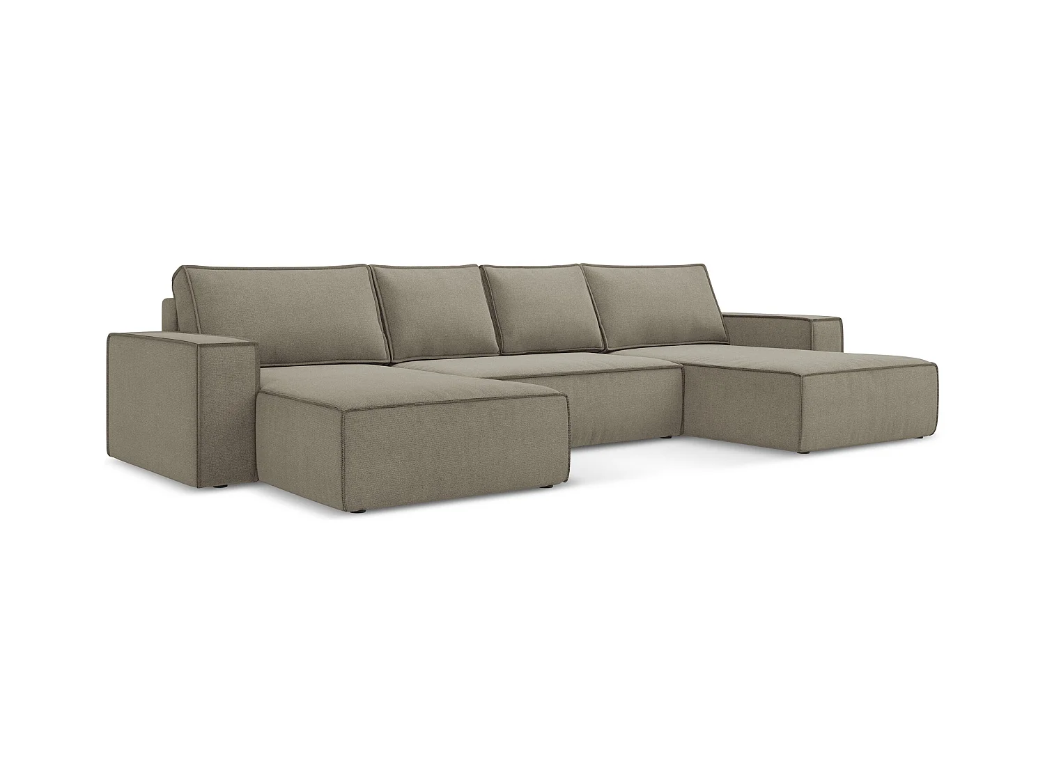 Große Wohnlandschaft - Ecke Rechts - Strukturstoff - Dunkelbeige - KIMO