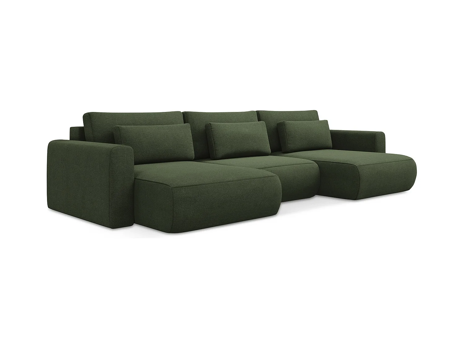 Große Wohnlandschaft - Ecke Rechts - Strukturstoff - Olive - KAPUA