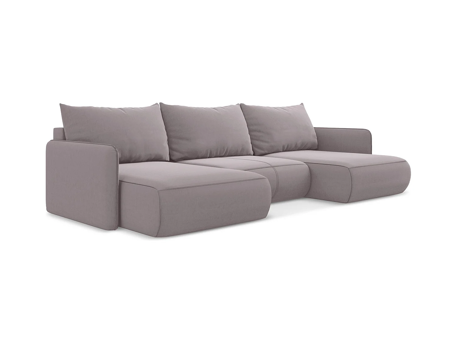 Große Wohnlandschaft - Ecke Rechts - Samt - Lavendel - NANEA