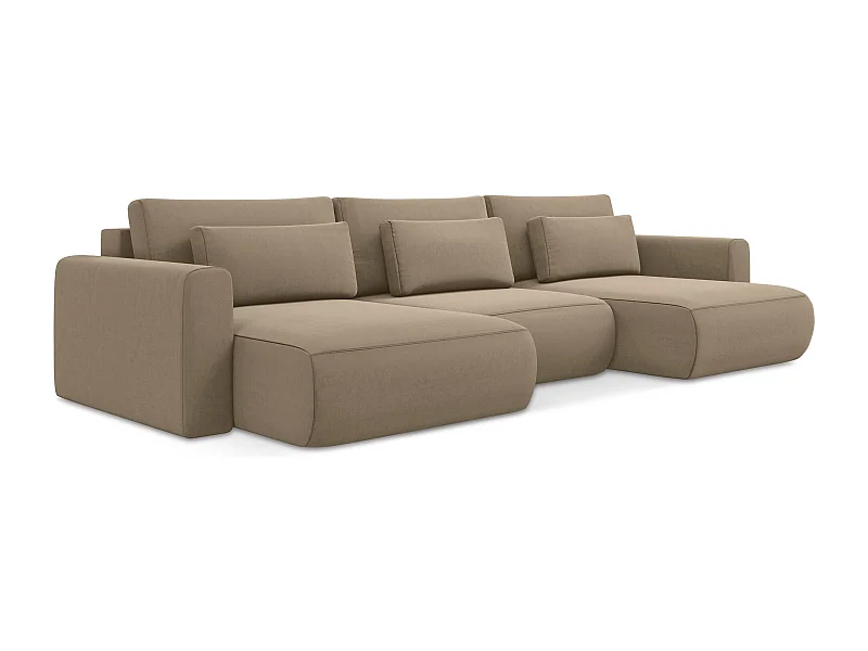 Große Wohnlandschaft - Ecke Rechts - Samt - Hell beige - KAPUA