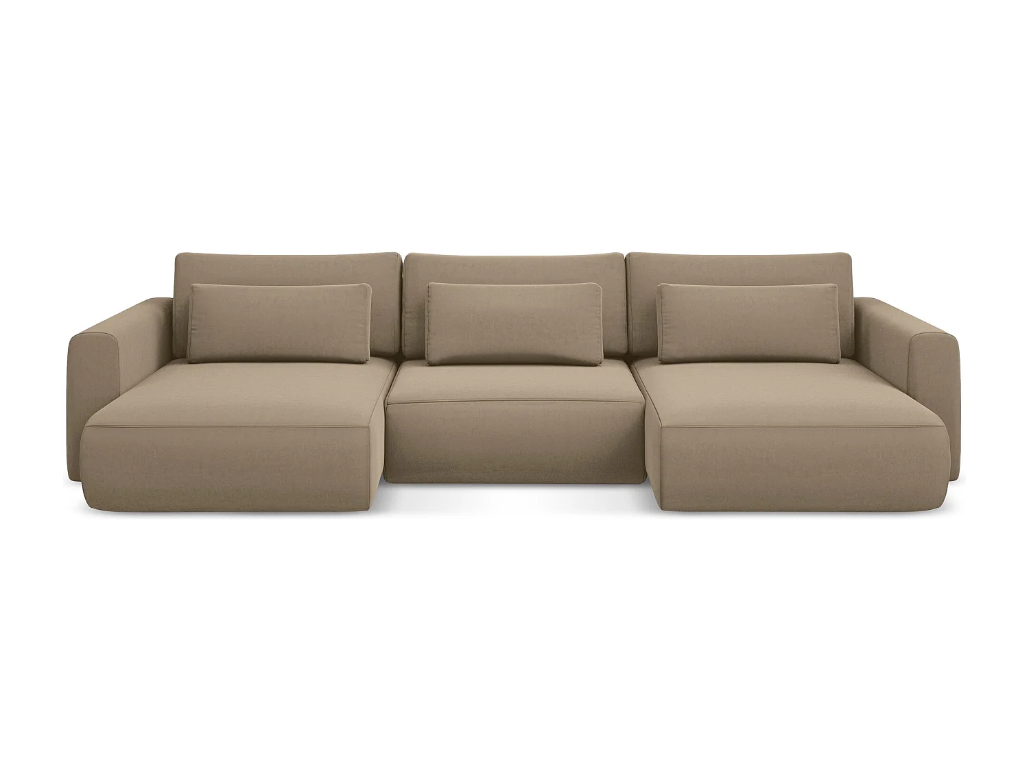 Große Wohnlandschaft - Ecke Rechts - Samt - Hell beige - KAPUA