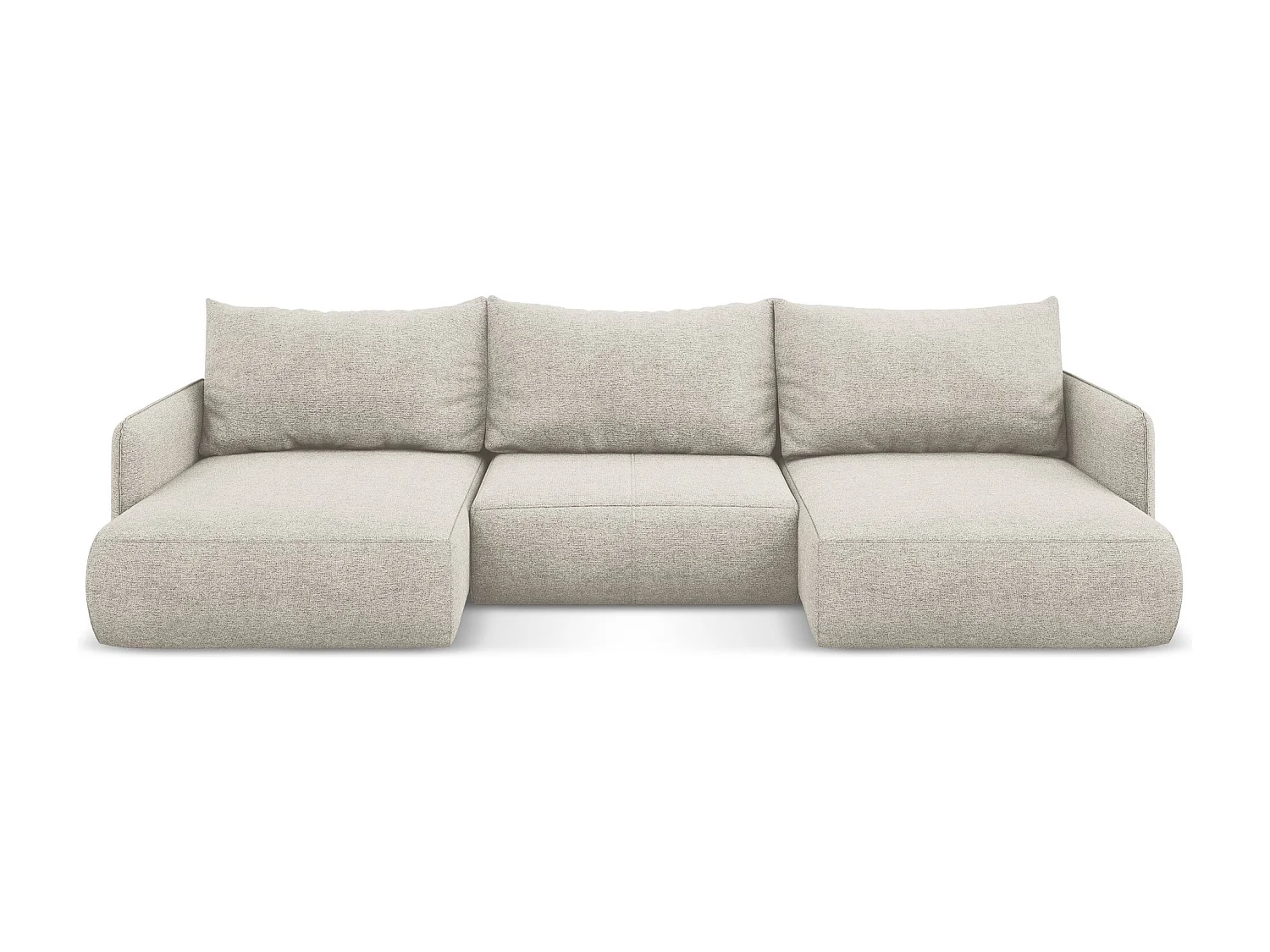 Canapé d'angle panoramique convertible en tissu chenille - argent - NANEA