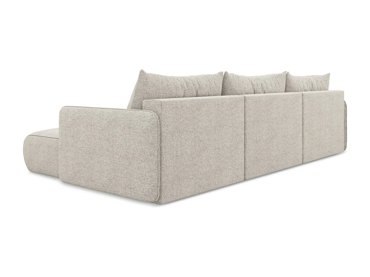 Canapé d'angle panoramique convertible en tissu chenille - argent - NANEA