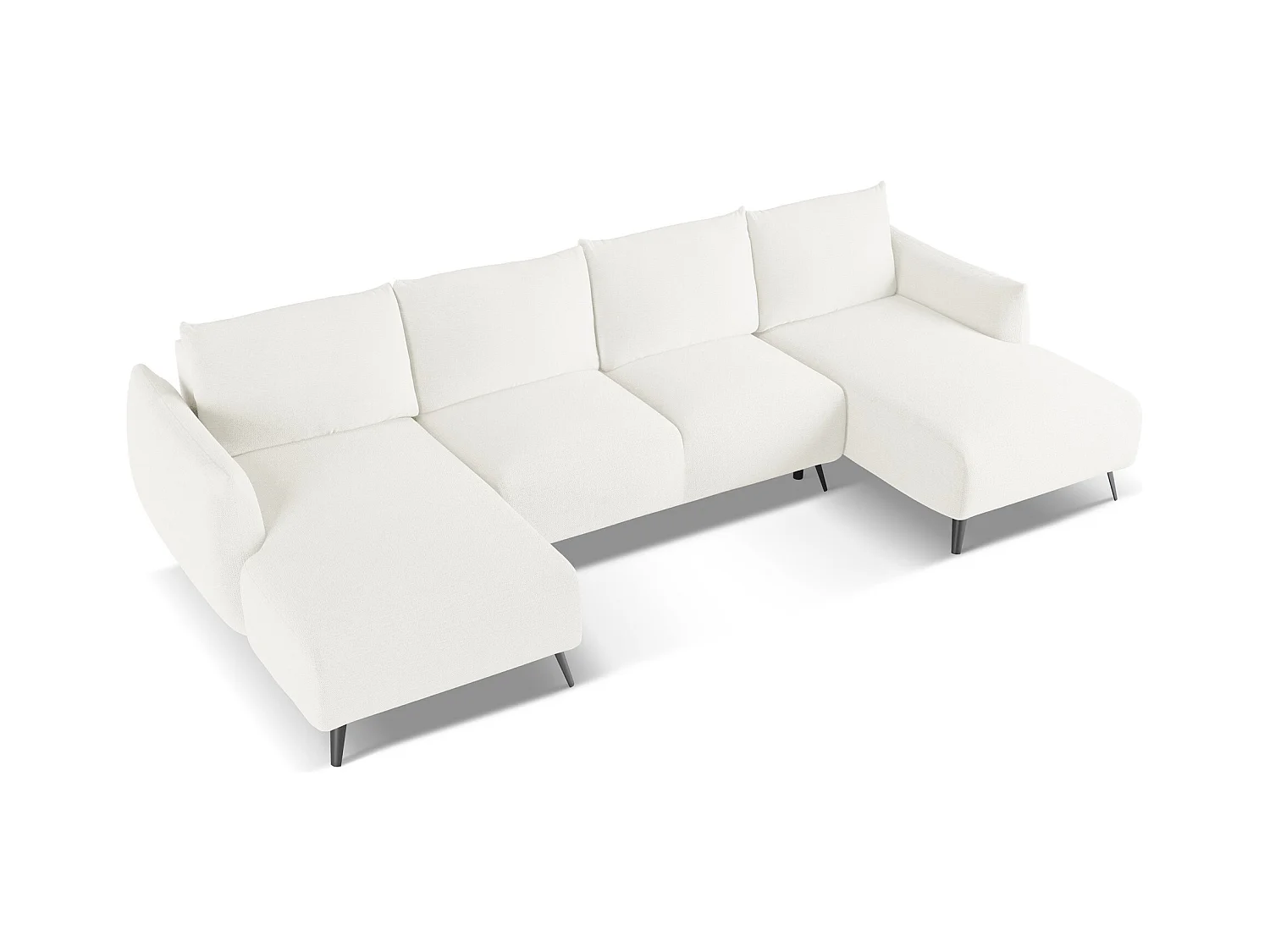 Große Wohnlandschaft - Ecke Rechts - Chenille - Weiß - MALIE