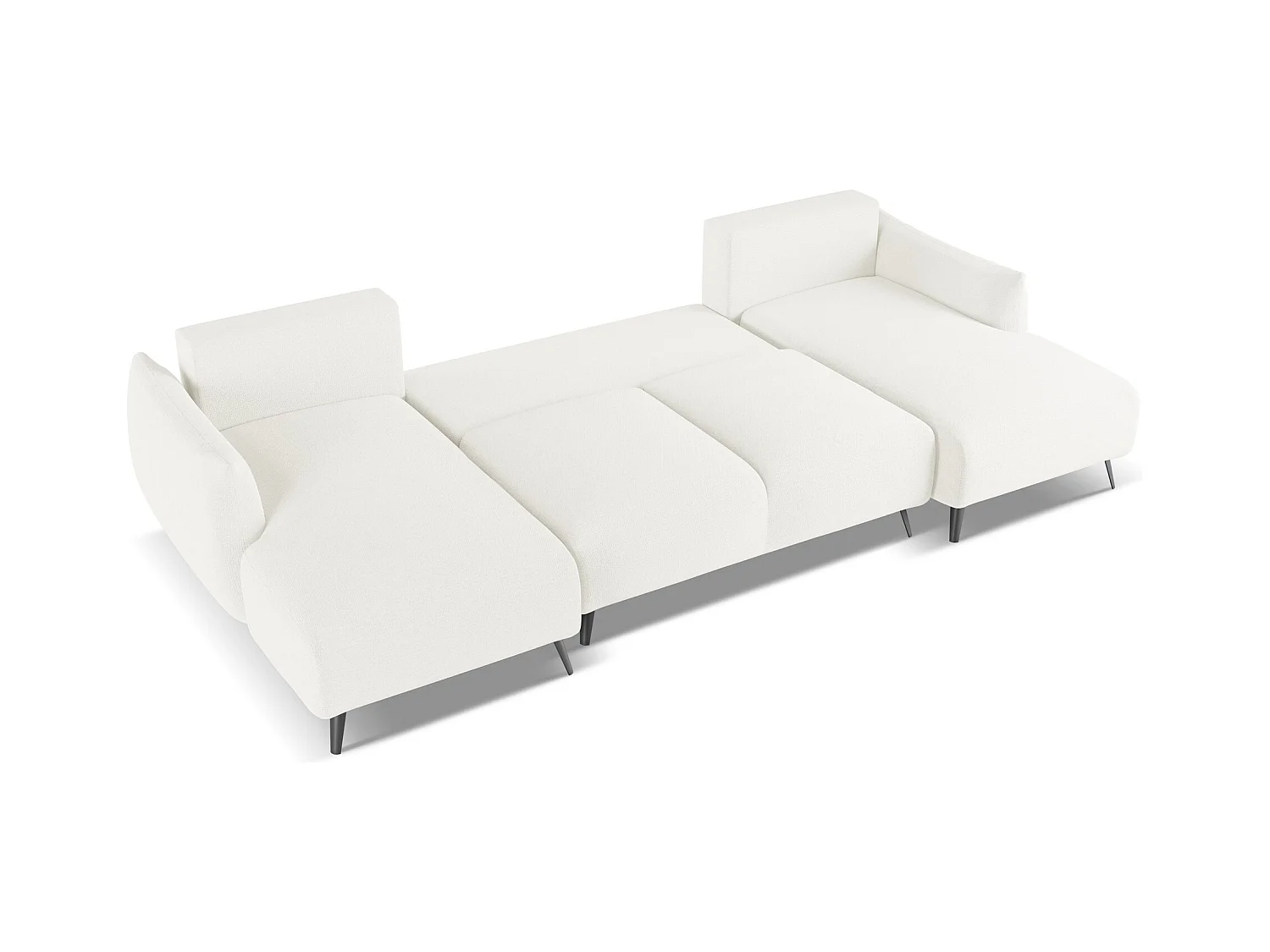 Große Wohnlandschaft - Ecke Rechts - Chenille - Weiß - MALIE