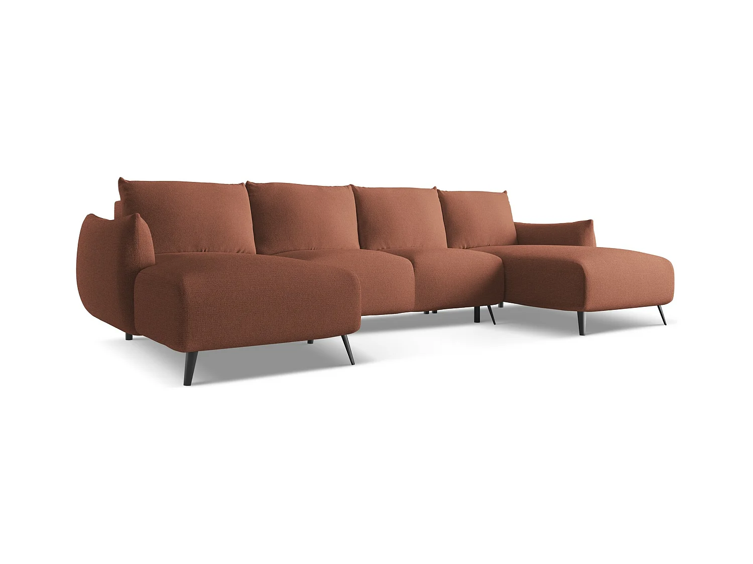 Große Wohnlandschaft - Ecke Rechts - Chenille - Gedämpftes Rosa - MALIE