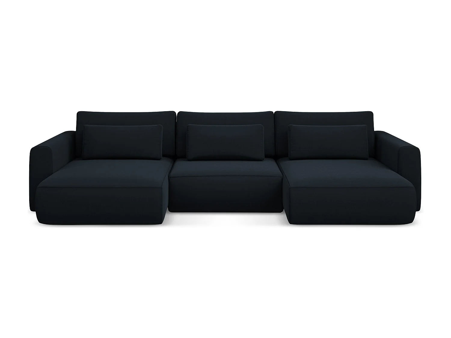 Sofa panoramiczna z funkcją spania - z tkaniny welwetowej - królewski niebieski - KAPUA