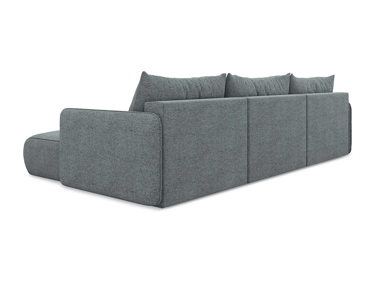 Sofa panoramiczna z funkcją spania - z tkaniny szenilowej - jeans - NANEA