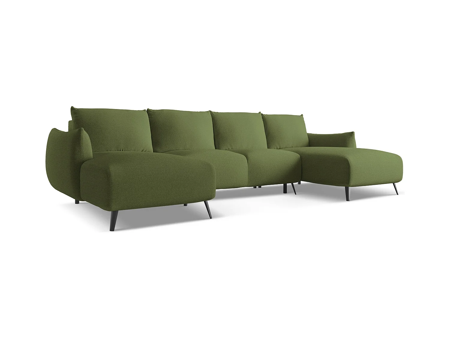 Große Wohnlandschaft - Ecke Rechts - Chenille - Flaschengrün - MALIE