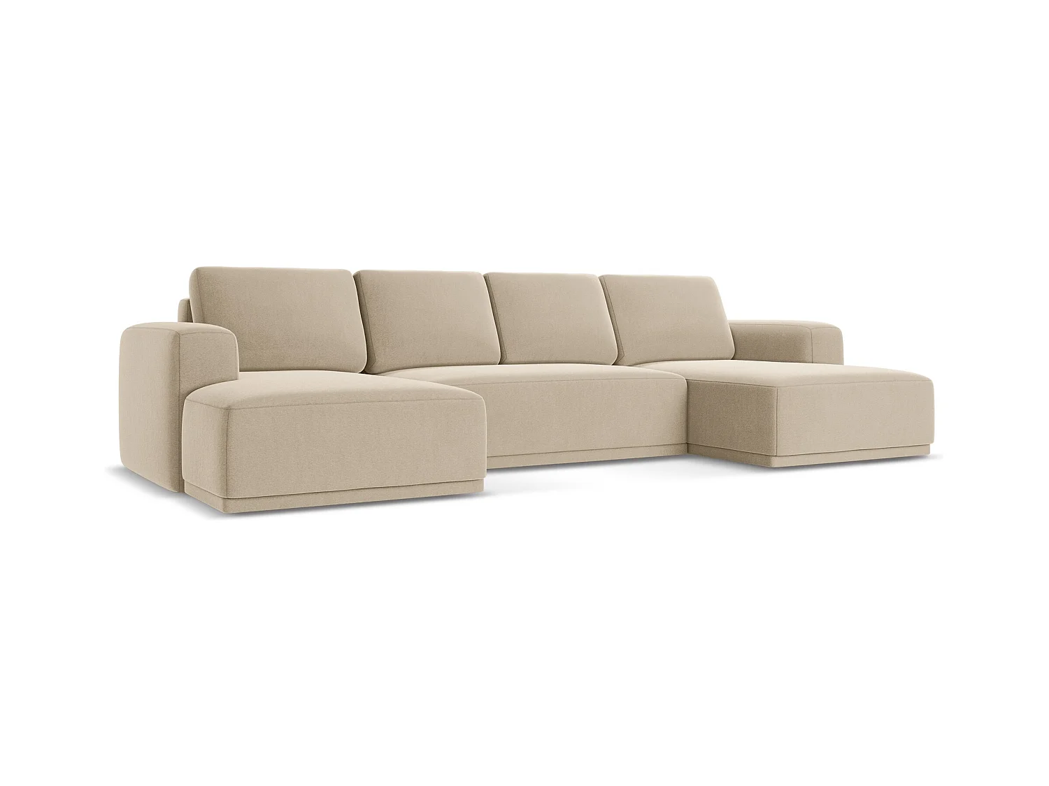 Große Wohnlandschaft - Ecke Rechts - Samt - Hell beige - KAILA