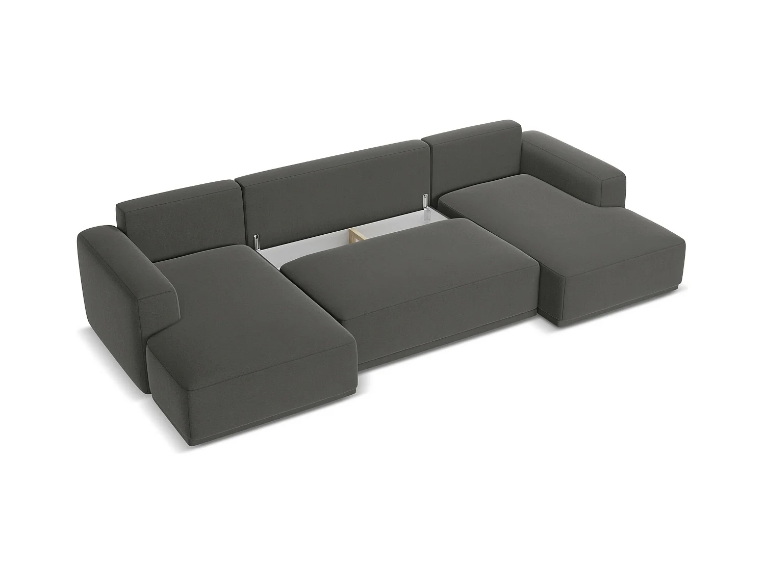 Große Wohnlandschaft - Ecke Rechts - Samt - Stahl - KAILA