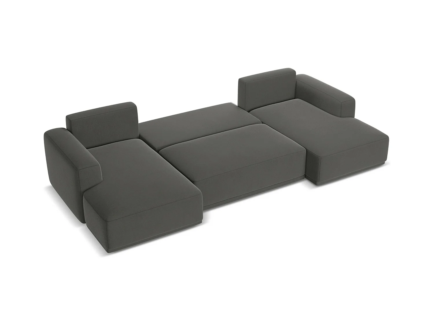 Große Wohnlandschaft - Ecke Rechts - Samt - Stahl - KAILA