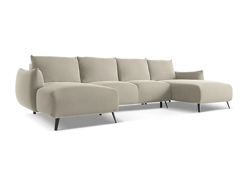 Große Wohnlandschaft - Ecke Rechts - Samt - Perle - MALIE