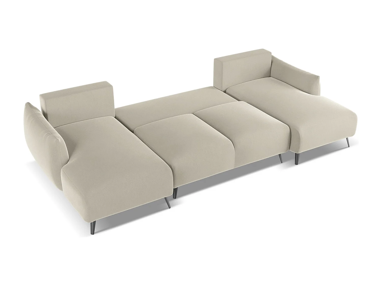 Große Wohnlandschaft - Ecke Rechts - Samt - Perle - MALIE