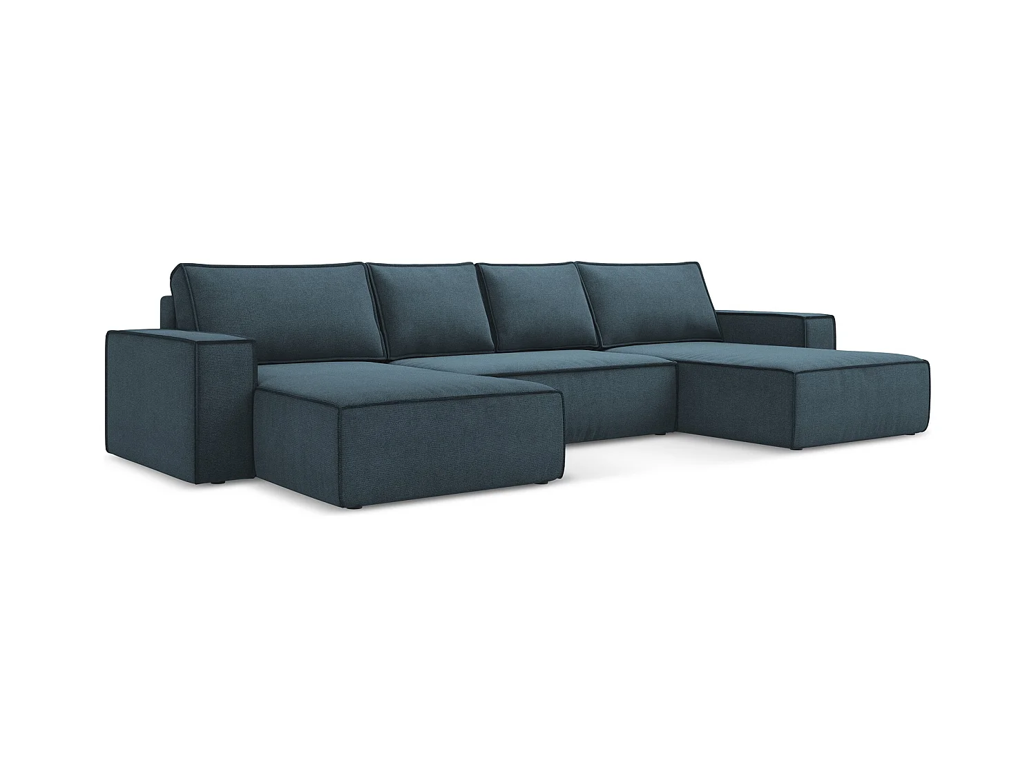 Große Wohnlandschaft - Ecke Rechts - Strukturstoff - Jeans - KIMO