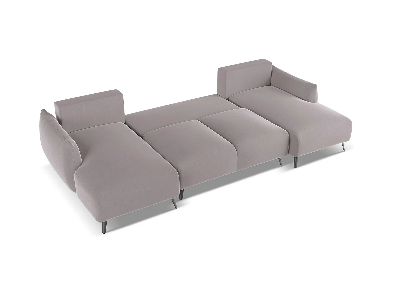 Canapé d'angle panoramique convertible en velours - lavande - MALIE