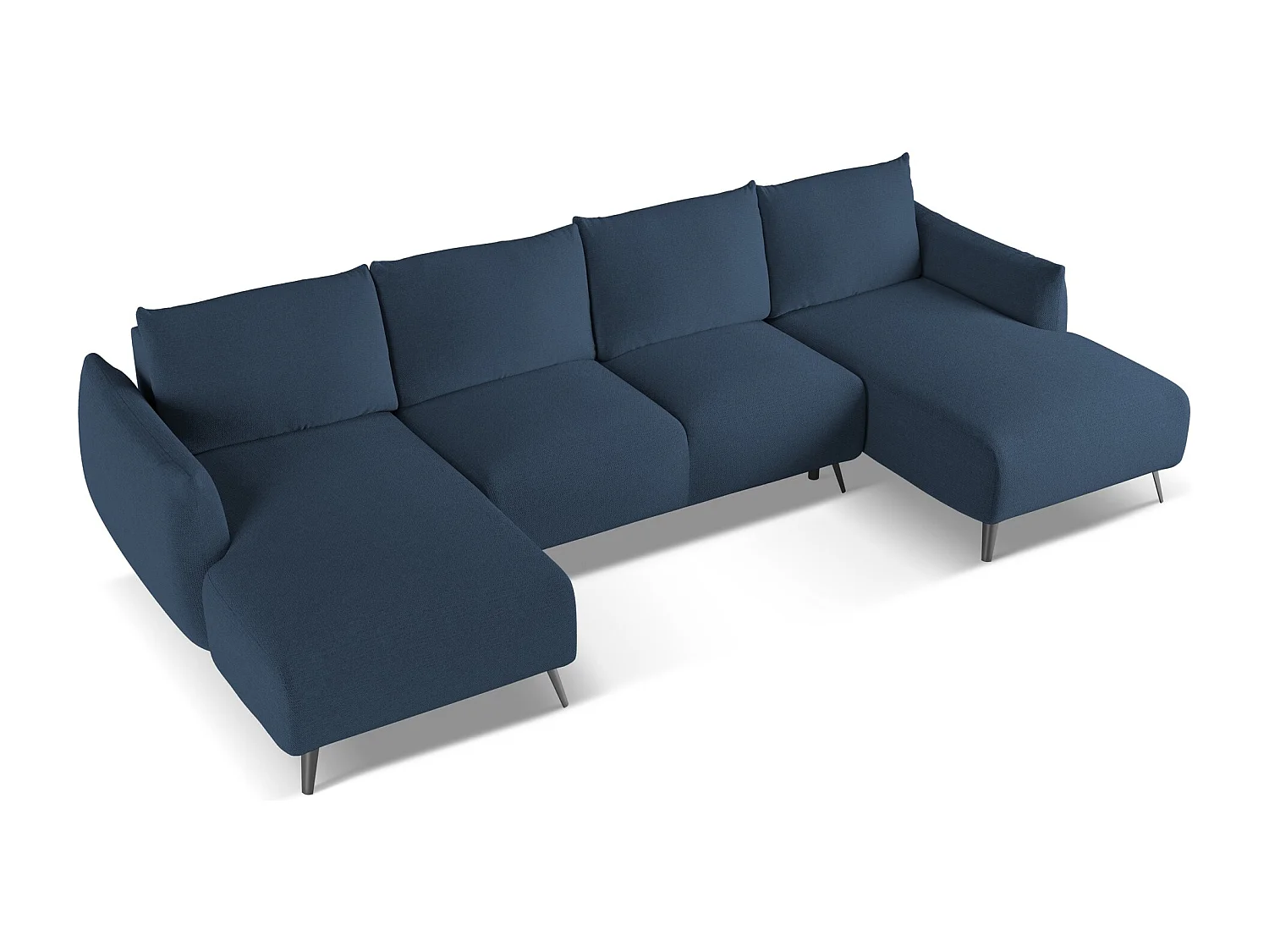 Große Wohnlandschaft - Ecke Rechts - Chenille - Königsblau - MALIE