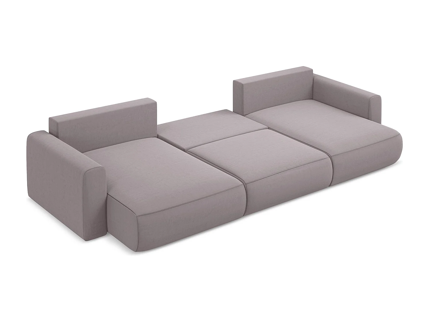 Große Wohnlandschaft - Ecke Rechts - Samt - Lavendel - KAPUA