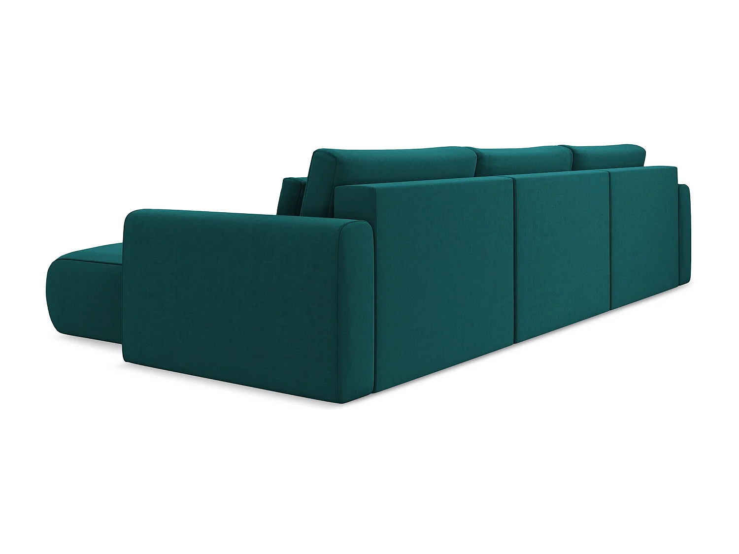 Sofa panoramiczna z funkcją spania - z tkaniny welwetowej - morski - KAPUA