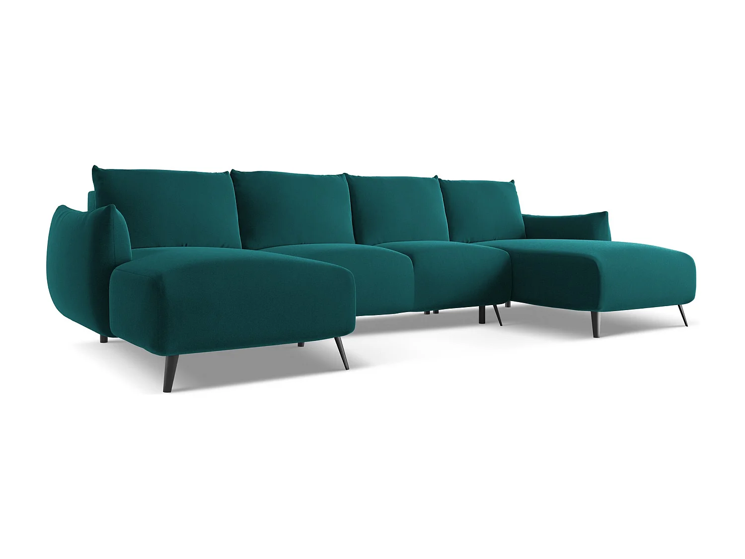 Große Wohnlandschaft - Ecke Rechts - Samt - Marine - MALIE