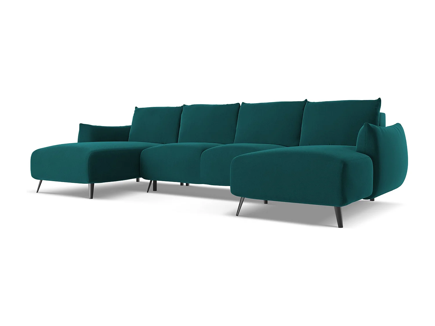 Große Wohnlandschaft - Ecke Rechts - Samt - Marine - MALIE