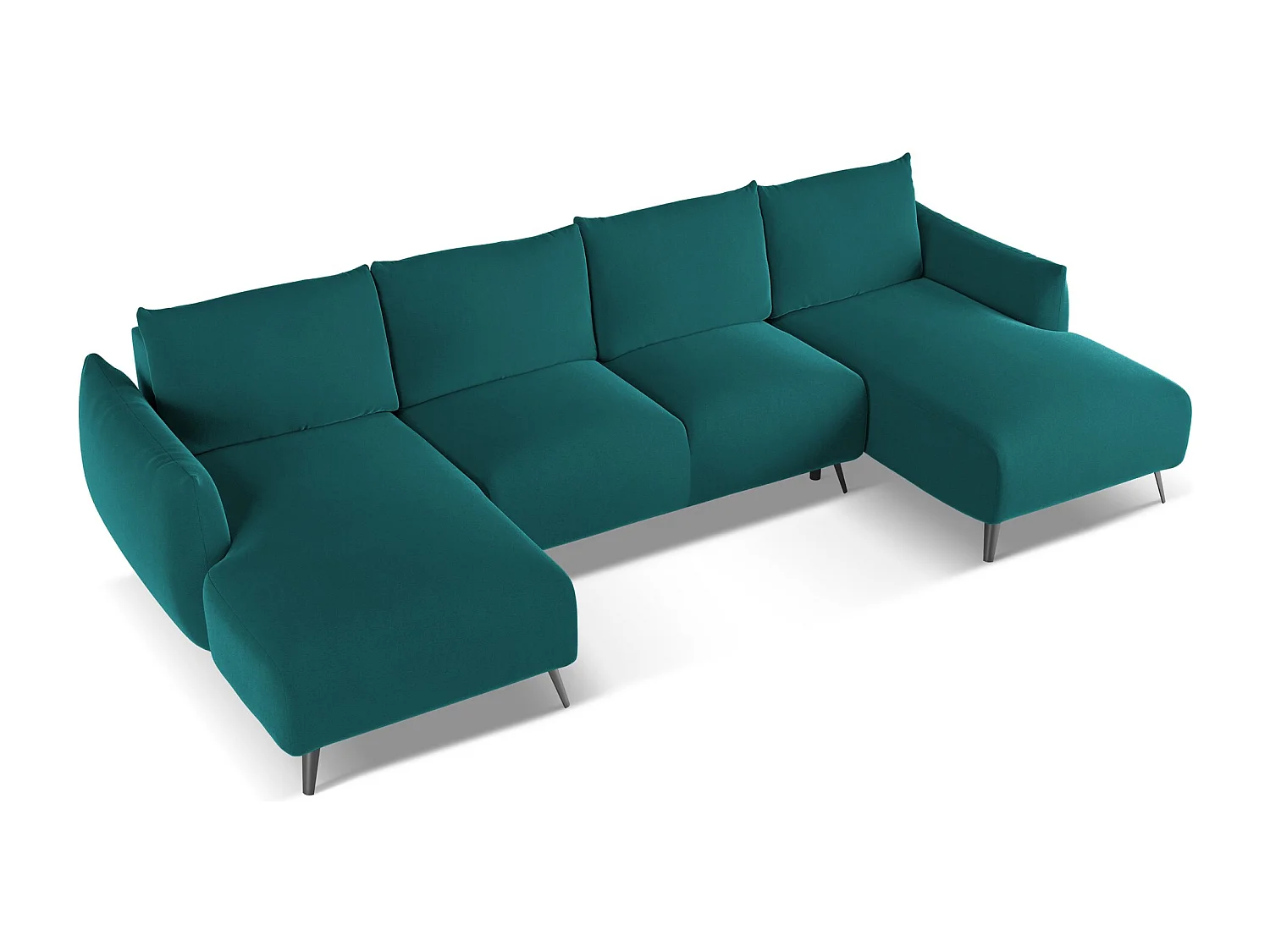 Große Wohnlandschaft - Ecke Rechts - Samt - Marine - MALIE