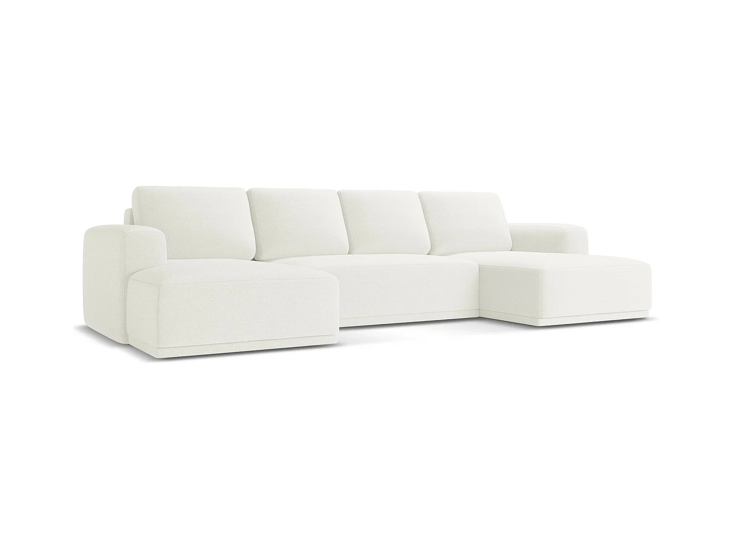 Große Wohnlandschaft - Ecke Rechts - Chenille - Weiß - KAILA