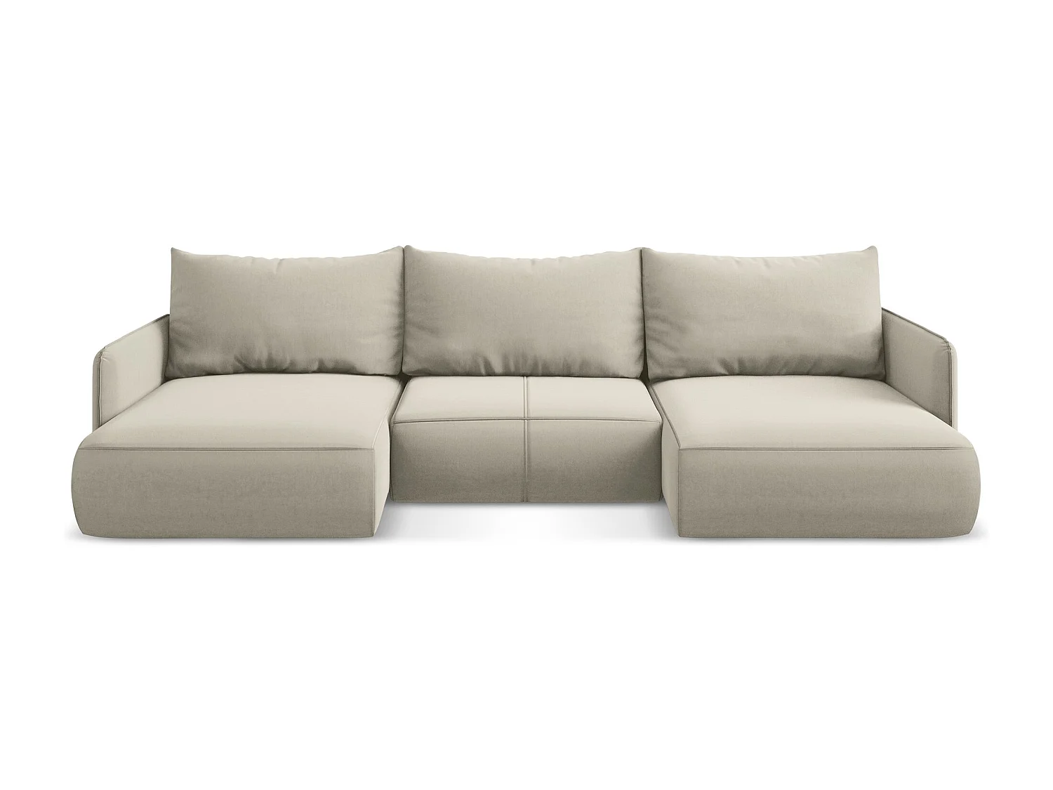 Panoramische hoekbank van parel velours - NANEA