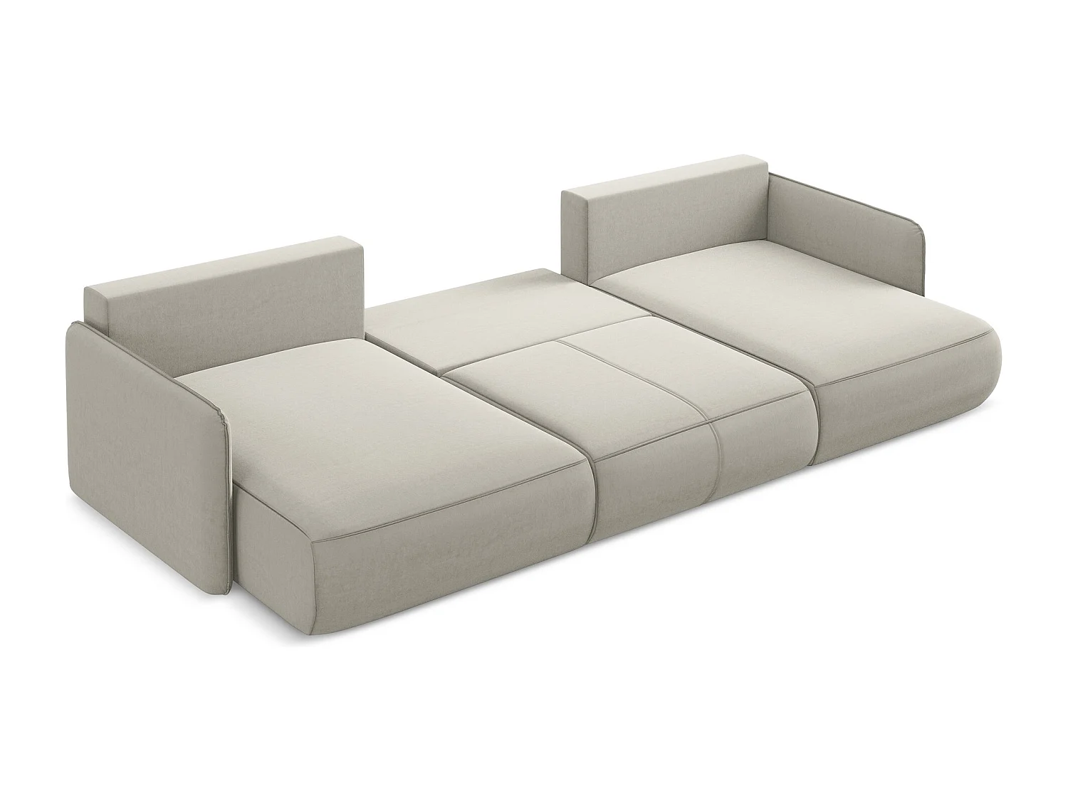 Panoramische hoekbank van parel velours - NANEA