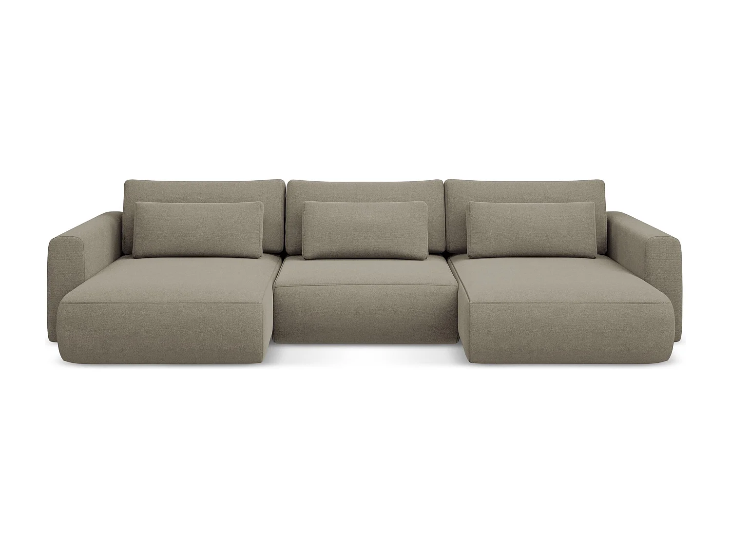 Große Wohnlandschaft - Ecke Rechts - Strukturstoff - Dunkelbeige - KAPUA