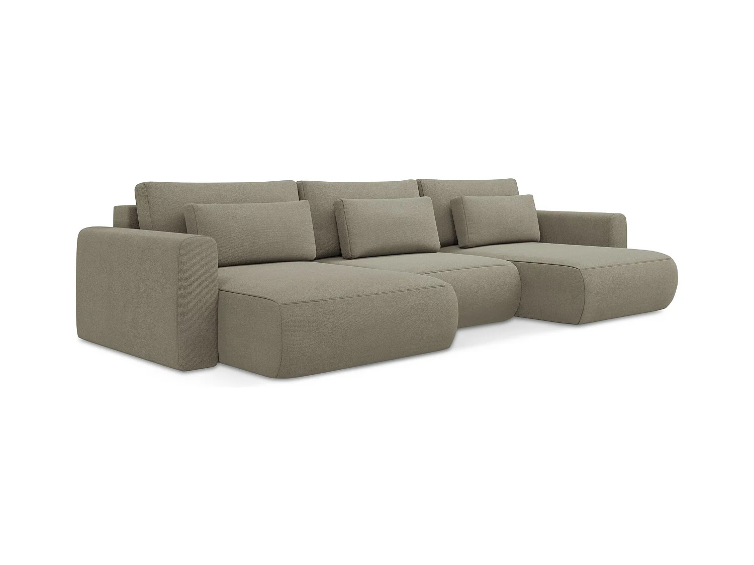 Große Wohnlandschaft - Ecke Rechts - Strukturstoff - Dunkelbeige - KAPUA