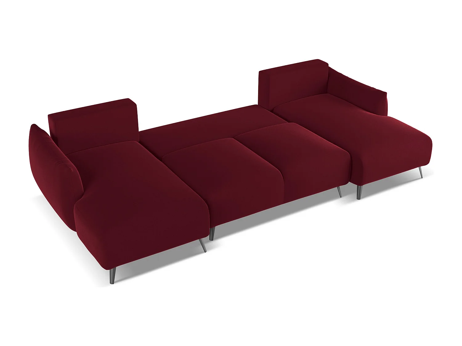 Große Wohnlandschaft - Ecke Rechts - Samt - Burgund - MALIE