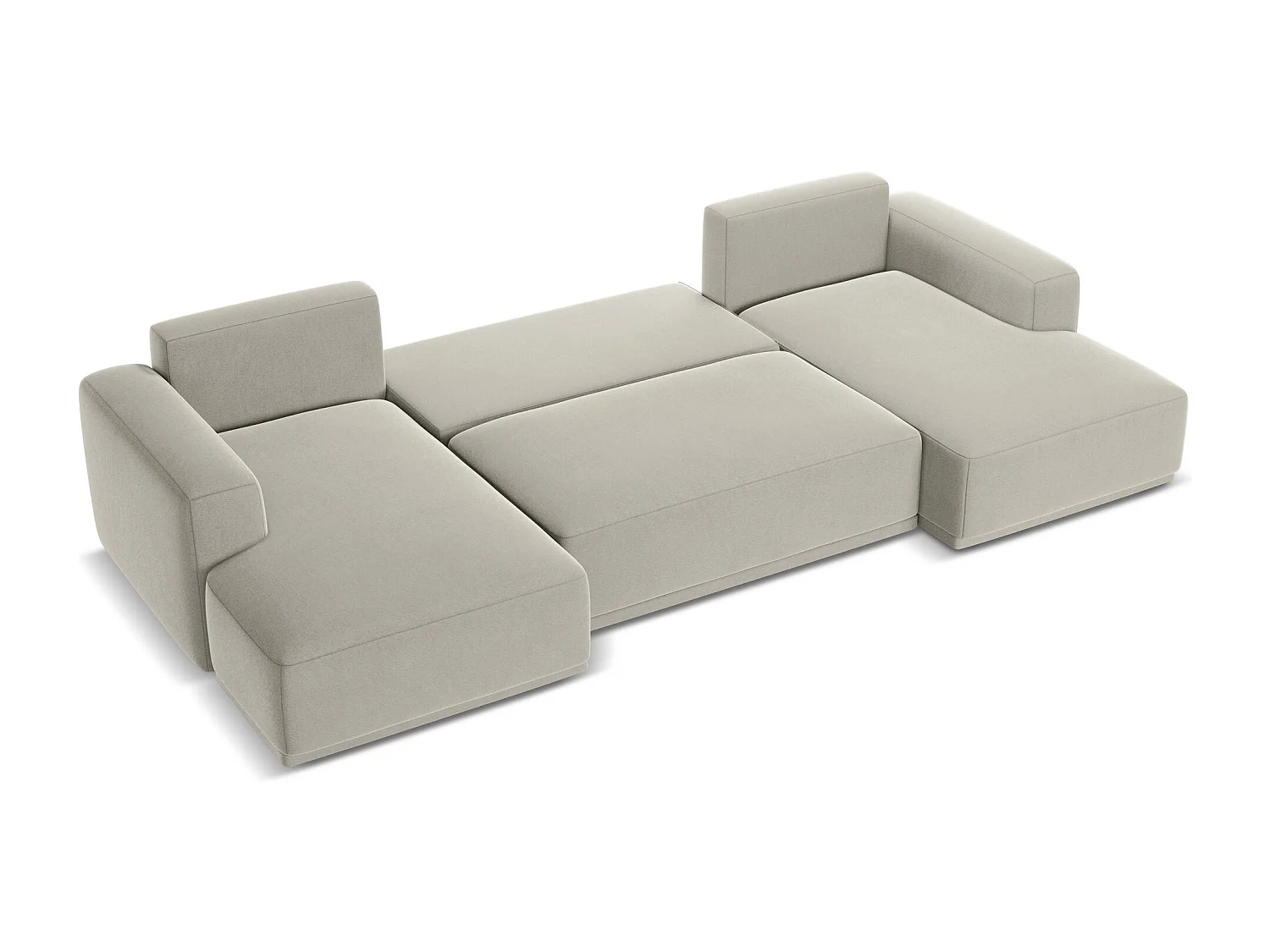 Große Wohnlandschaft - Ecke Rechts - Samt - Perle - KAILA