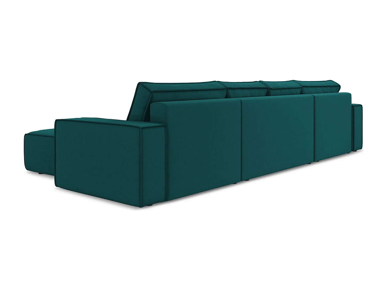 Sofa panoramiczna z funkcją spania - z tkaniny welwetowej - morski - KIMO