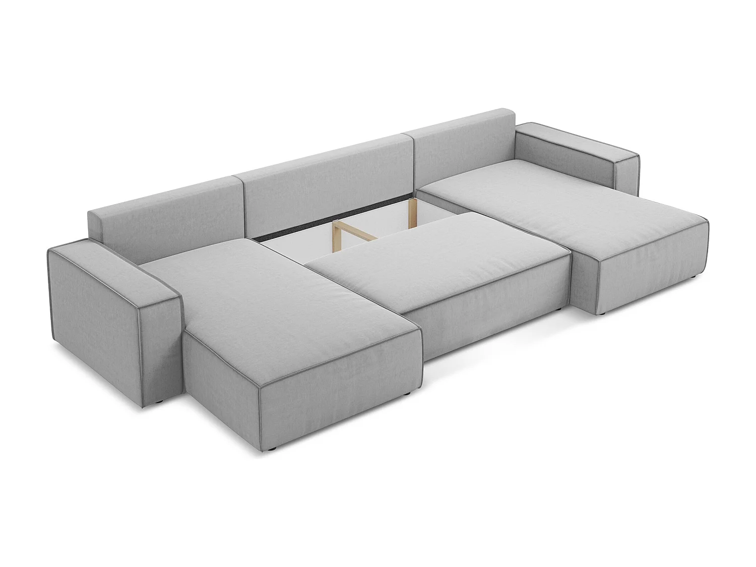 Große Wohnlandschaft - Ecke Rechts - Samt - Grau - KIMO