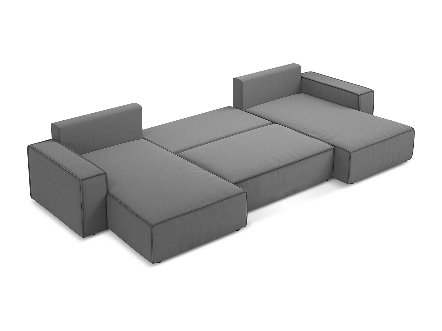 Große Wohnlandschaft - Ecke Rechts - Samt - Grau - KIMO